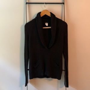 J. Crew Black Pullover Shawl Collar Sweater